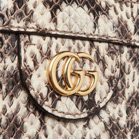 Gucci White/Black Snakeskin Ophidia Small Shoulder Bag - Picture 5 of 9